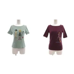 ホコモモラ JOCOMOMOLA おまとめ2点セット カットソー Tシャツ ボートネック 半袖 40 緑 グリーン 紫 パープル /ML ■GY09のサムネイル