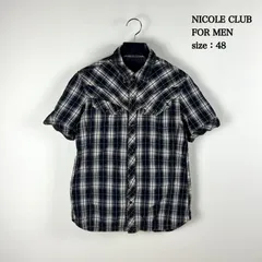 NICOLE CLUB FOR MEN y2k style plaid shirts 48 L ニコルクラブフォーメン オンブレチェック ボタンシャツ 定番 平成 お兄系 カジュアルのサムネイル