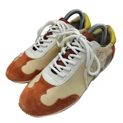 トリーバーチ TORY BURCH ロゴ パッチ 異素材切替 スエード レザー ローカット スニーカー レディース 6 1/2のサムネイル