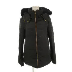 ザラ ベーシック ZARA BASIC ダウンジャケット 上着 S 黒 ブラック フード付き 長袖 ジップアップ /AH6 ■ECA005のサムネイル