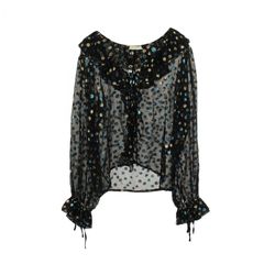 【美品】サンローランパリ　レオパード　シルク　シアー ブラウス　チュニック 美品】サンローランパリ レオパード シルク シアー ブラウス