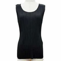 極美品△PLEATS PLEASE プリーツプリーズ イッセイミヤケ PP04-JK600 ノースリーブ トップス カットソー タンクトップ ブラック 3 正規品のサムネイル