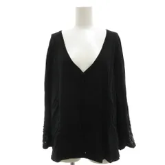 エスカーダ ESCADA 国内正規 美品 バックビジュー レース装飾 カーディガン Vネック 長袖 44 黒 ブラック /UOのサムネイル