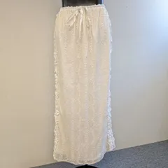 (0805i17) VIOLETTA ヴィオレッタ フリルラインレーススカート レース サテン ロングスカート サイズM レディースのサムネイル