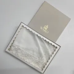 【箱付き】銀座和光 WAKO レース ハンカチ 白 38cm×38cm 冠婚葬祭のサムネイル