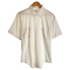 【中古】　Manhattan　プレーンシャツ　60s vintage　60年代　OLD　半袖　トップス　レギュラーカラー　胸ポケット　無地　古着　/4380
