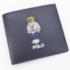 POLO RALPH LAUREN ラルフローレン Polo ベア ビルフォールド ウォレット レザー 美品_254のサムネイル