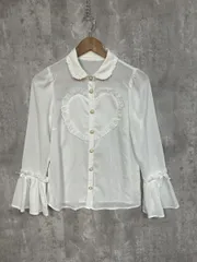 Secret Honey シークレットハニー 透け感 シアー ハート バラ ブラウス シャツ size2/白 ■◇ レディースのサムネイル