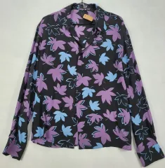 (正規品)ヴェルサーチェ シルク シャツ (PURPLE パープル ブラック)のサムネイル