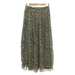 オットー OTTO コレクション Collection ギャザースカート ロング マキシ丈 9 黒 ブラック ベージュ レオパード柄 /IB ■ECF007のサムネイル