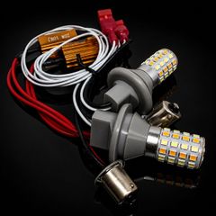 ホンダ オデッセイ H11.12～H15.9 フロント RA6･7 高輝度 ウインカー ポジション化キット S25 ピン角違い(BAU15s) シングル 150度 LED バルブ 54連搭載 白&黄 ハイフラ防止抵抗器付 新品 送料無料