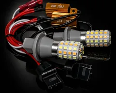 トヨタ ハイエース H24.5～H29.11 KDH/TRH2##系 高輝度 ウインカー ポジション化キット T20 ピンチ部違い LED バルブ 54連搭載 白&黄 ハイフラ防止抵抗器付 新品 送料無料のサムネイル
