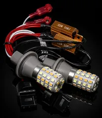 トヨタ ツーリングハイエース H11.8～H14.5 RCH/KCH4#系 高輝度 ウインカー ポジション化キット T20 ピンチ部違い LED バルブ 54連搭載 白&黄 ハイフラ防止抵抗器付 新品 送料無料のサムネイル