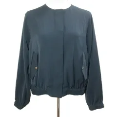 ユナイテッドアローズ A DAY IN THE LIFE UNITED ARROWS ツイル フライフロント ノーカラーブルゾン ウォッシャブル ジャケット ジップアップ 比翼仕立て 紺 ネイビー 63256990428 /Xのサムネイル