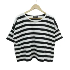 ルミノア Leminor Tシャツ カットソー 半袖 1 S 黒 白 ボーダー柄 ラウンドネック オーバーサイズ /SY53 ■ECA001のサムネイル