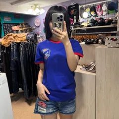 HELLO KITTY  平成ギャル y2k ハローキティー Tシャツ 青 サッカー ユニフォームのサムネイル