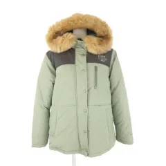 リンジィ Lindsay 中綿ジャケット 子ども服（女の子用） L 緑 グリーン フード付きファー 長袖 切り替えデザイン /CK23 ■ECA004のサムネイル