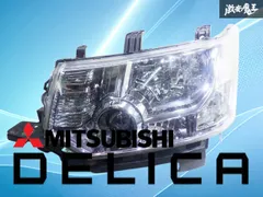 【破損無し！】三菱純正 CV5W デリカD5 前期 HID ヘッドライト ヘッドランプ 左 左側 助手席側 KOITO 100-87918のサムネイル