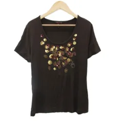 エスカーダ ESCADA Tシャツ カットソー 38 茶 ブラウン 半袖 ラウンドネック スパンコール装飾 /YS33 ■ECD002のサムネイル