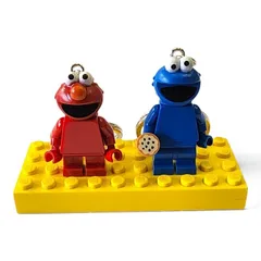 セサミストリート クッキーモンスター エルモ ブロックキーホルダー 2個セット LEGO風　互換のサムネイル