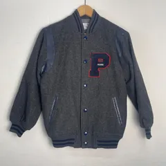 Arnold Palmer アーノルドパーマー スタジャン ウールジャケット ワッペン 刺繍ロゴ スタジアムジャンパー 中綿 防寒 キッズ ジュニア グレー サイズ150 NC63のサムネイル