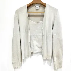 【楠本質店/元住吉】シャネル　CHANEL　コットン　カーディガン　キャミソール　ノースリーブ　カットソー　アンサンブル　グレー系　サイズ：42　00C　P15063V00701のサムネイル