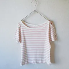 ピンクハウス PINK HOUSE 半袖 カットソー Ｔシャツ M ボーダー ロゴ刺繍 ボートネックのサムネイル