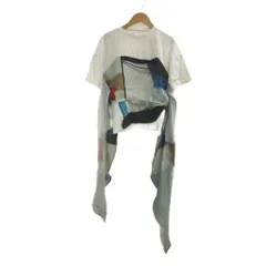 アメリヴィンテージ Ameri VINTAGE MEDI DRAWING UNEVEN Tシャツ カットソー 白 ホワイト 半袖 アシンメトリー パッチワーク /RY ■GY06のサムネイル