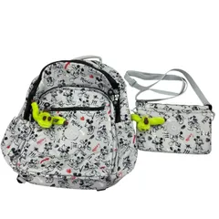 186000 現状品 Kipling キプリング Disney ミッキーコラボ リュックサック ショルダーバッグ ライトグレー 2点まとめ売りのサムネイル