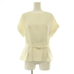 N.Natural Beauty Basic N.ナチュラルビューティーベーシック ボートネックペプラム半袖ブラウス ベルト付 プルオーバー M ホワイト /MY ■OSのサムネイル