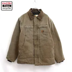 90s USA製 vintage Carhartt トラディショナルコート 裏地キルティング ダック ジャケット メンズ 表記XLサイズのサムネイル