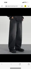 エクスコンテナ ワイド デニム パンツ ウォッシュドブラック Mのサムネイル