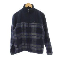 ゴールデンベア GOLDEN BEAR ジャケット 上着 M 紺 ネイビー チェック柄 スタンドカラー 長袖 /LP ■GY99のサムネイル