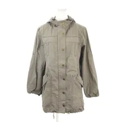エムケー ミッシェルクラン MK MICHEL KLEIN ジャケット ロング丈 ミリタリー 38 グレージュ フード付き 長袖 ドローストリング /MN12 ■ECA005のサムネイル