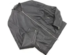 theory セオリー 本革 レザー 切替 パンチング シングル ライダース ジャケット sizeL/黒 ◇■◎メンズのサムネイル