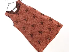 SPORTMAX スポーツマックス インナー付き 刺繍 レース タンクトップ size40/茶ｘワインレッド ■◆ レディースのサムネイル