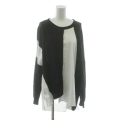 ロフ loaf ニット セーター F 黒 白 長袖 シャツ切替デザイン /JPのサムネイル