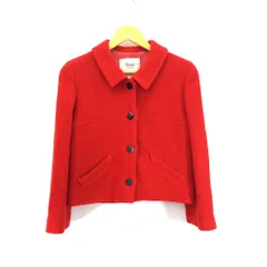 René ルネ TISSUE 襟付き ジャケット アウター サイズ36 S M ウール レッド レディース _201のサムネイル