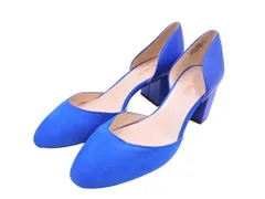 NINE WEST ナインウエスト チャンキーヒール ポインテッドトゥ ミドルヒール パンプス size8M（25cm）/青 ■■ レディースのサムネイル