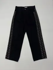 (30) Oasis オアジス ヴィンテージ エスニック 刺繍 ブラック ワイド パンツのサムネイル