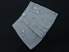 PEARLY GATES パーリーゲイツ ゴルフ ストライプ ファストフード柄 刺繍 スカート size1/白ｘ紺 ■■ レディースのサムネイル