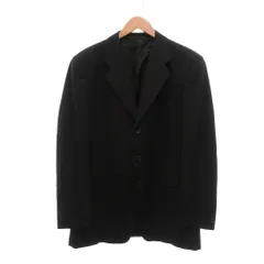 アルマーニ コレツィオーニ ARMANI COLLEZIONI イタリア製 テーラードジャケット 52 黒 ブラック シングルブレスト モヘヤ混 /NU ■IBO101のサムネイル