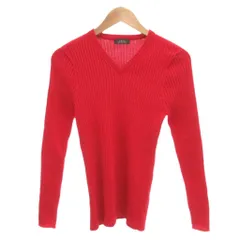 5351プールオム 5351 POUR LES HOMMES ニット セーター 44 赤 レッド リブ編み Vネック 長袖 /YF ■GY74のサムネイル