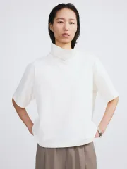 recto SCARF NECK COTTON TOP (BEAN IVORY)のサムネイル