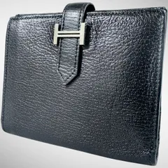 【美品】HERMES エルメス ベアン コンパクト 二つ折り 財布 ブラックのサムネイル