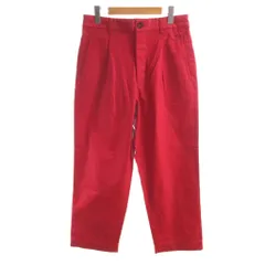アボンタージ A VONTADE 美品 1タック トラウザー パンツ 赤 レッド L ボタンフライ ワイド テーパード/HWのサムネイル