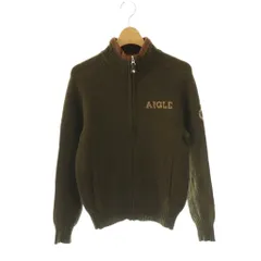 エーグル AIGLE ロゴ ジップアップニットジャケット XS モスグリーン /SY ■OSのサムネイル