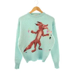 メゾンキツネ MAISON KITSUNE JM00565KT1074 ニット セーター 長袖 ウール モヘヤ混 XS 水色 /NR ■OSのサムネイル