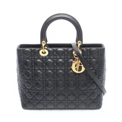 ディオール Dior ハンドバッグ レディディオール ラージ 2WAY ブラック レザー レディディオール 2way トート ラージ レディース Used Bのサムネイル