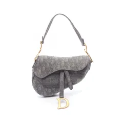 ディオール Dior ハンドバッグ サドルバッグ オブリーク グレー/ダークグレー キャンバス オブリーク サドルバッグ レディース Used Aのサムネイル
